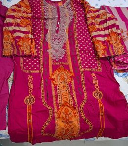 Vibrant Pink Kurta Set with Dupatta