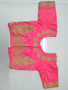 Pink &amp; Gold Embellished Lehenga Skirt