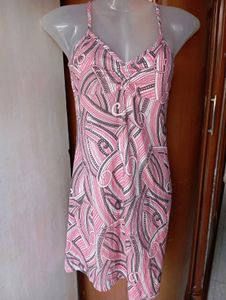 Pink Swirl Print Mini Dress