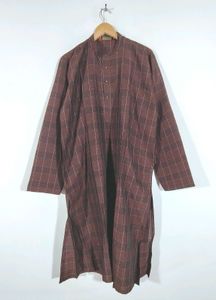 Brown Shade Checks Kurta (Men's)