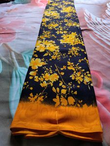 Elegant Black &amp; Yellow Floral Saree