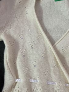 Chic Cream Knit Wrap Cardigan