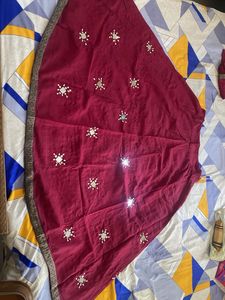Embroidered Skirt with Mirror Work