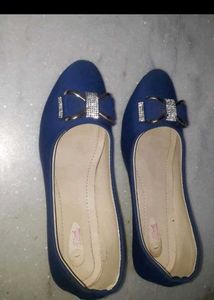 Royal Blue Wedge Heels with Embellishments