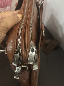Stylish Brown Faux Leather Briefcase