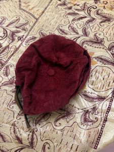 Maroon Textured Bucket Hat