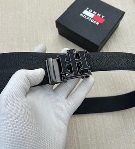 Tommy Hilfiger Matte Black Icon Leather Belt