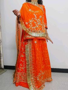 bridal rajputi poshak with one necklace