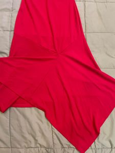 AND Women Red Solid Paneled A-Line Dress