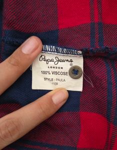 Pepe Jeans Red &amp; Blue Plaid Button-Up Shirt