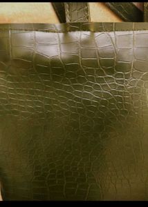 Green Hand Bag Along With Silk Scarf