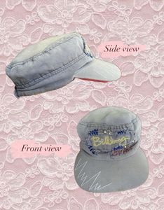 vintage distressed y2k baseball denim cap.
