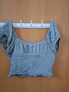 Chic Ruched Off-Shoulder Tie-Up Crop Top