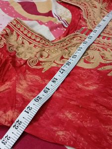 Vibrant Red Embroidered Kurta salwar