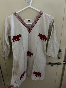 Embroidered Elephant Kurta