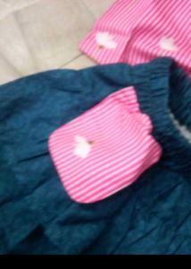4-6 year Adorable Pink Cloud Print Top &amp; Skirt Set