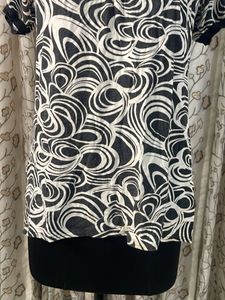 Monochrome Swirl Print Top