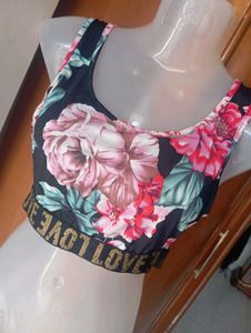Floral Print Sports Bra Crop Top