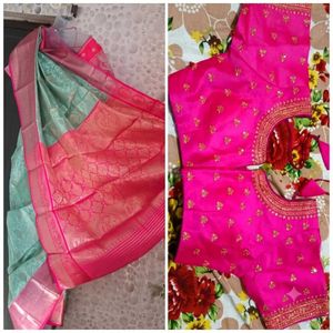 BrandNewElegant PartyWear KanjeevaramSilkSeaGreen
