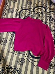 Stylish Pink Cropped Blouse
