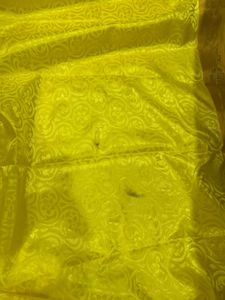 Vibrant Blue &amp; Yellow Brocade Saree