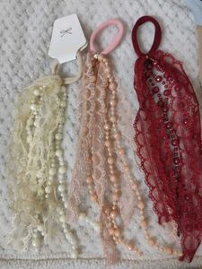 Lace & Pearl Hair Ties (Set of 3)