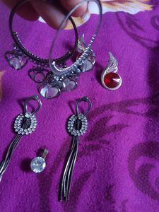 Earrings With Rings &amp; Nail Paint