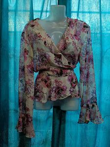 Floral Wrap Blouse