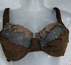 Elegant Brown Lace Trim Bra ♥️