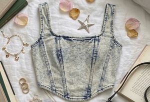 🩵✨ Denim Corset Top