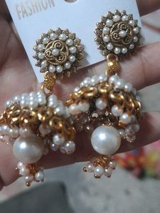 Elegant Pearl Jhumka Earrings