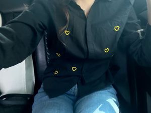 embroidered yellow heart shirt