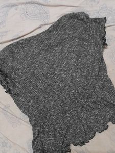 Cinched Waist Grey Top