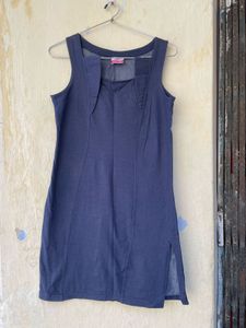 Sleeveless Blue Casual Dress