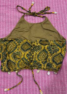 Boho Print Halter Neck Blouse