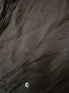 Elegant Brown Textured Button-Up Shirt