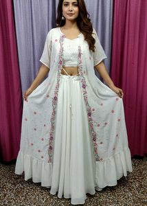 Elegant White Embroidered Outfit