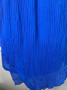Cobalt Blue Asymmetrical Pleated Hem Top