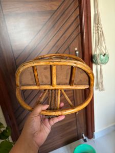 Rattan/Cane Wall Shelf with Plants