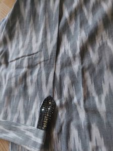 Stylish Grey Ikat Kurta with Sequins