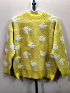imported women's yellow crewneck sweater