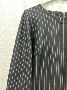 Pinstripe Dress/long Top with Front Pockets
