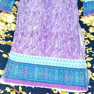 Top Vibrant Purple Geometric Print Tunic fabric