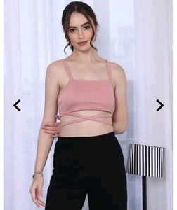 Pink Wrap Crop Top