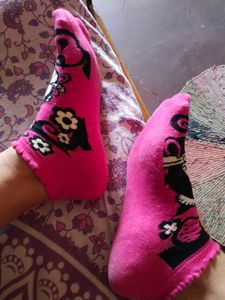 used Cute Pink Cartoon Socks