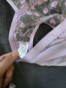 Sheer embroidery Bodysuit night wear