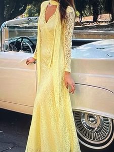 yello sheer A line dress