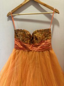 Sparkling Orange Party Dress