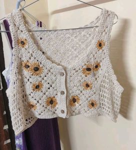 Crochet Sunflower Vest