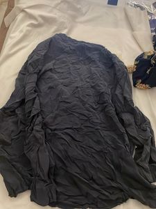 MK brand Chic Dark Grey Button-Up Shirt